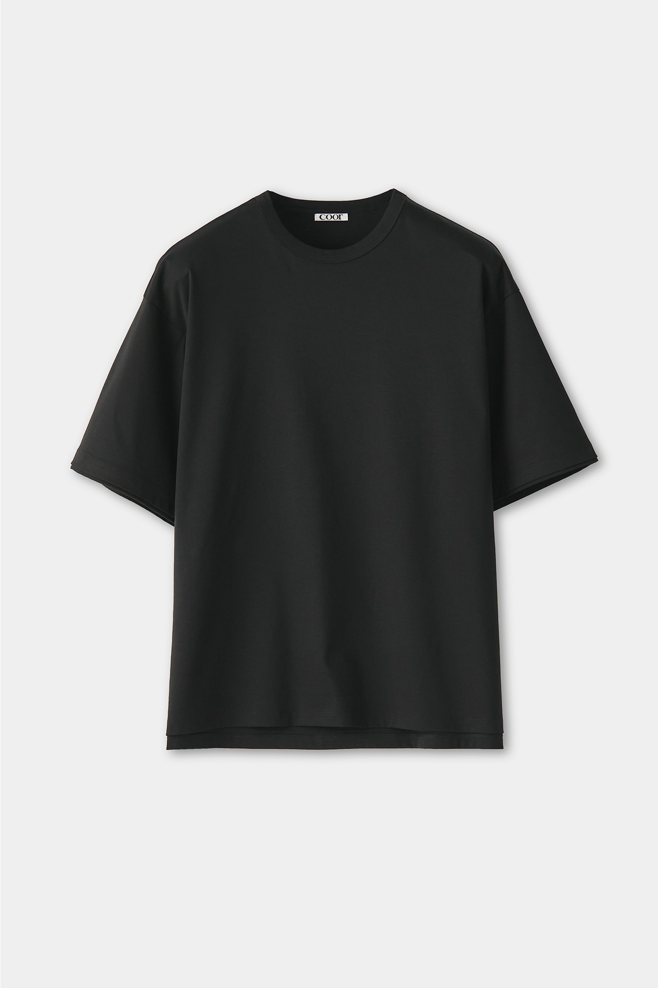 오버핏 레이어드 슬리브 티셔츠 (블랙)