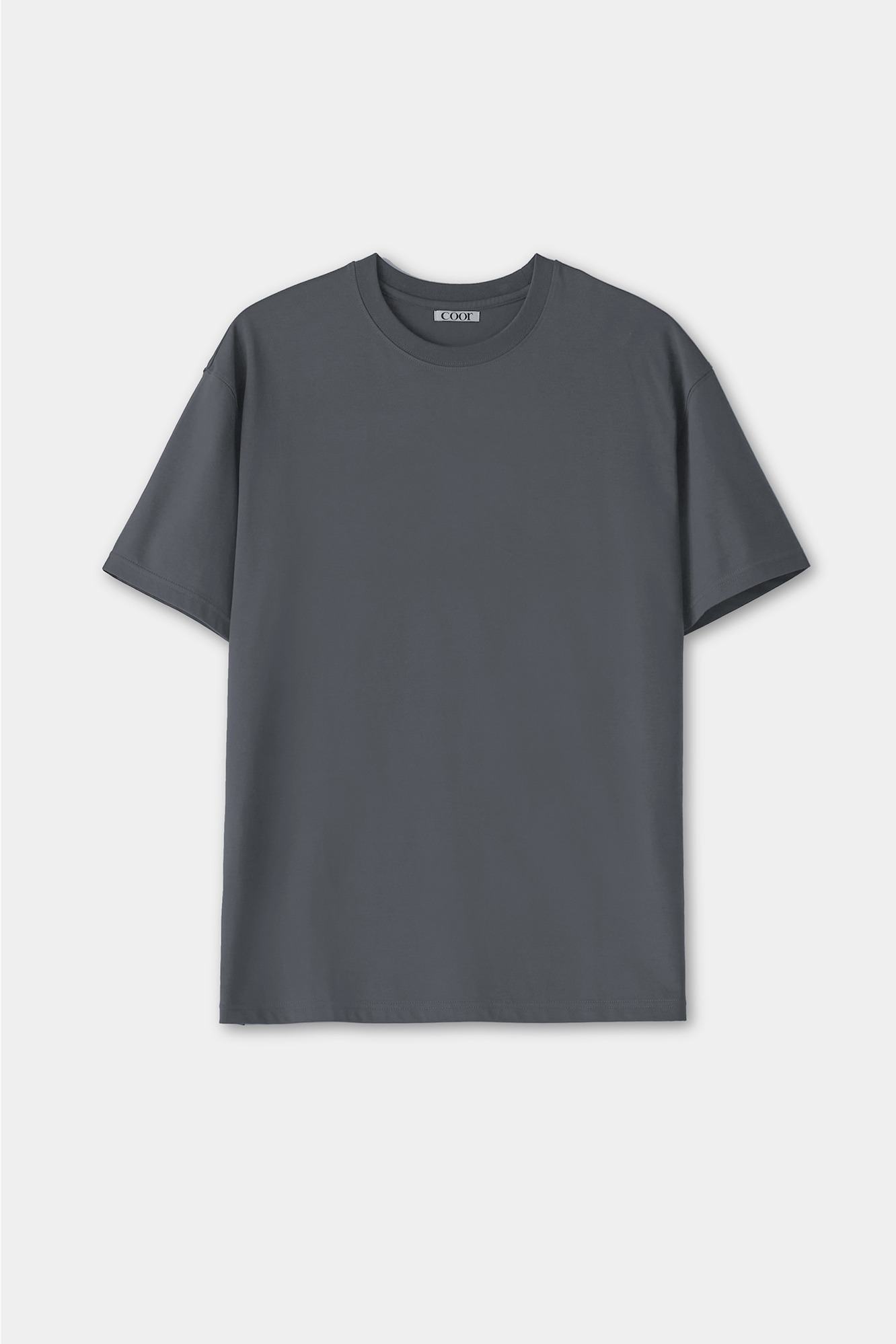 수피마 코튼 세미오버핏 티셔츠 (다크그레이)