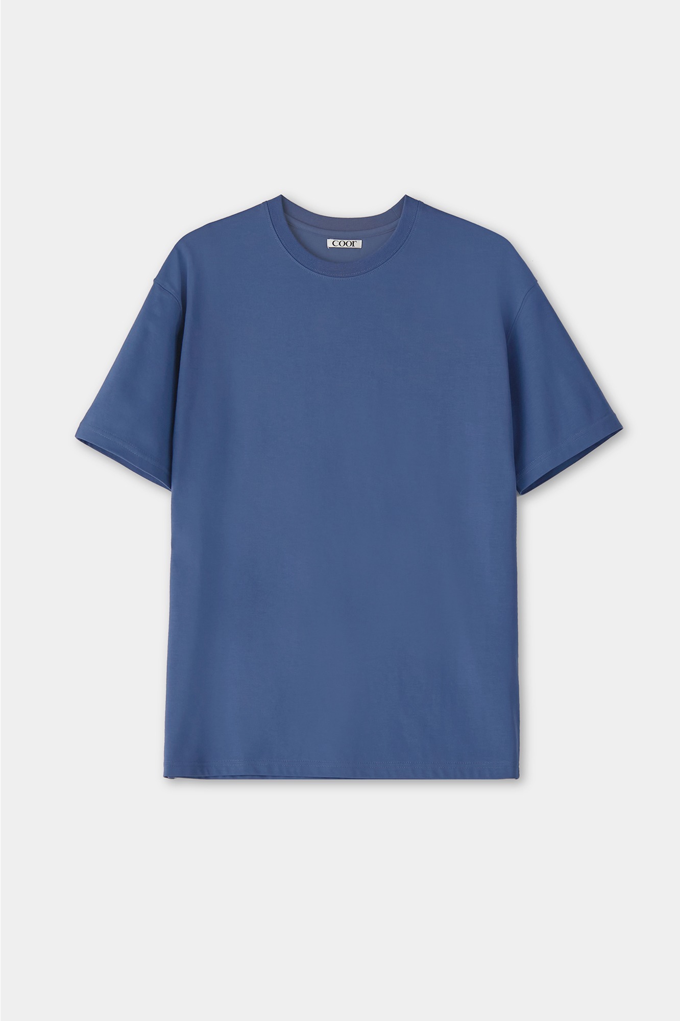 수피마 코튼 세미오버핏 티셔츠 (블루)