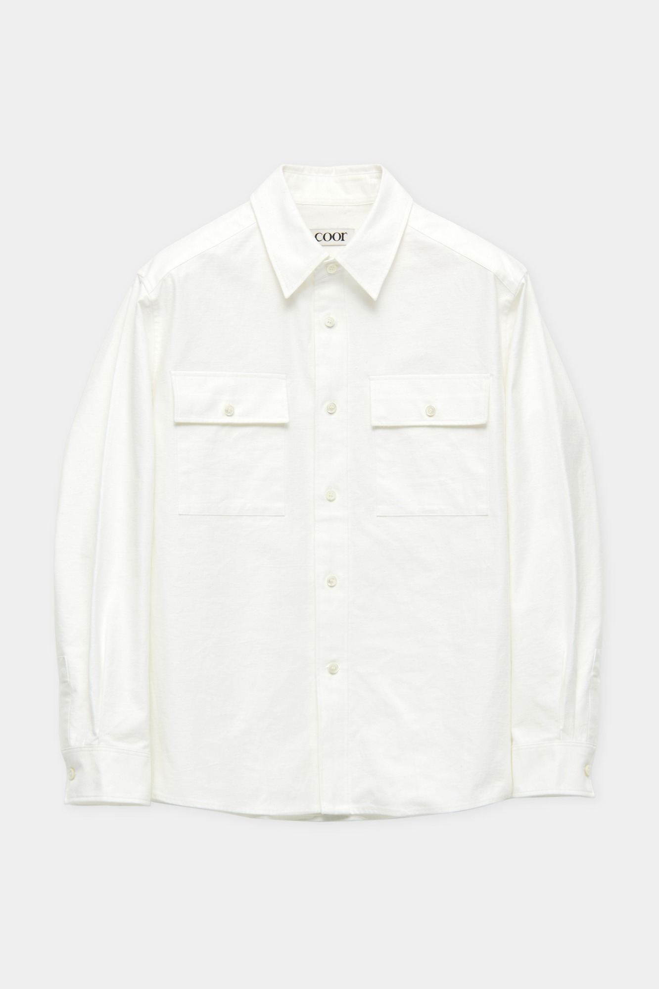 [W] 넵트 코튼 투 포켓 셔츠 자켓 (화이트)